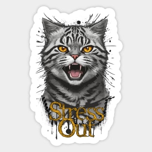 Stress Out Cat Sticker